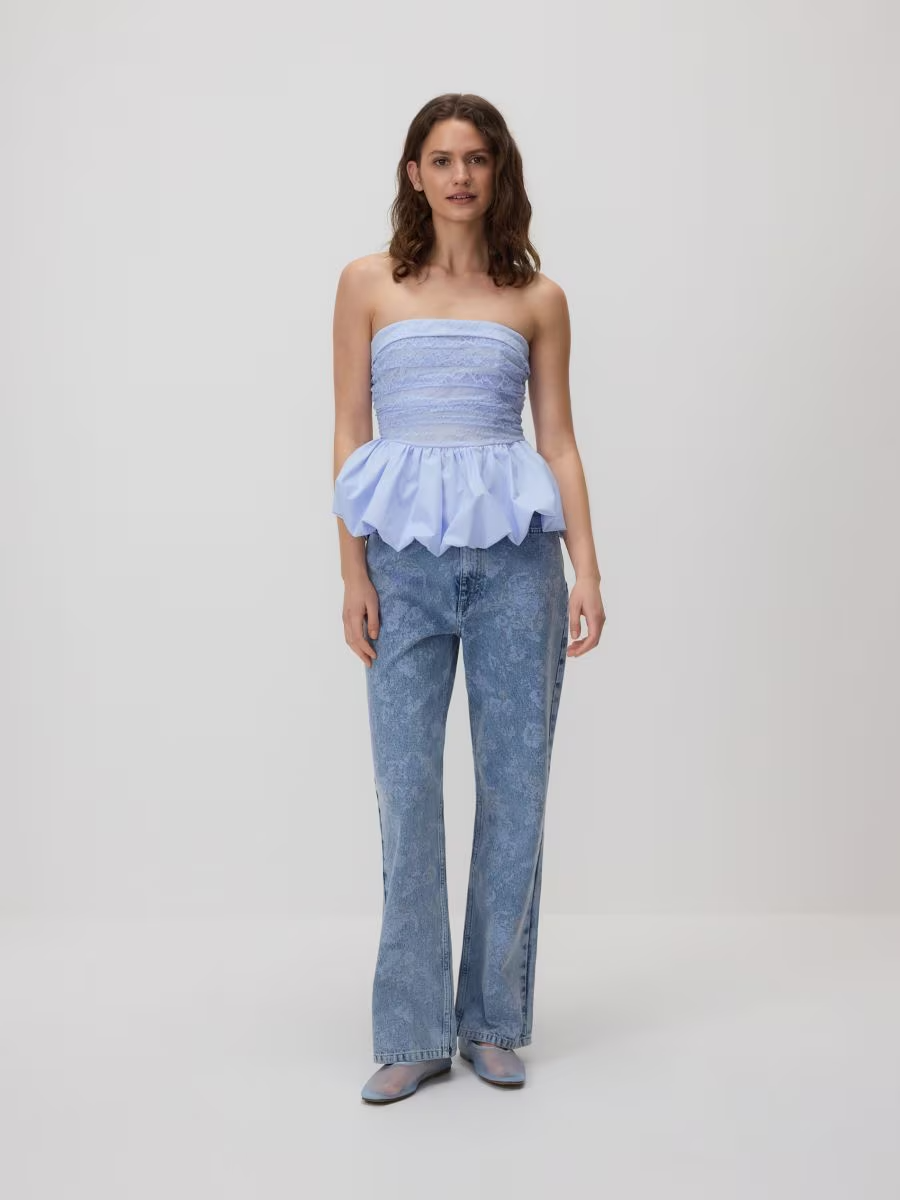Jean straight à motif