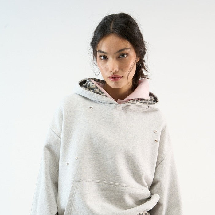 Pull Léopard Mélange Gris