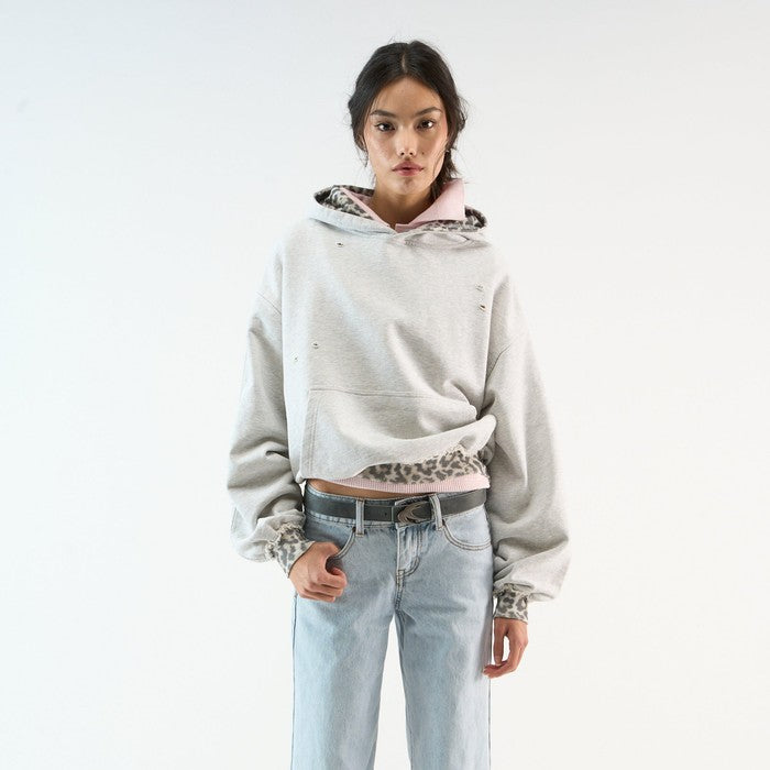 Pull Léopard Mélange Gris