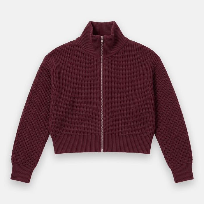 Veste Nina zippée en maille gaufrée