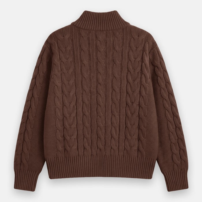 Veste Mila zippée en maille torsadée