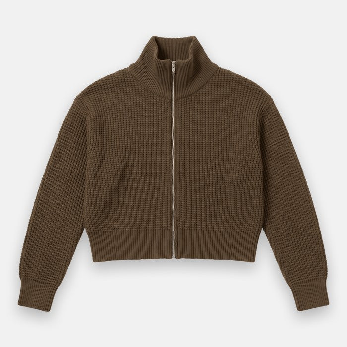 Veste Nina zippée en maille gaufrée